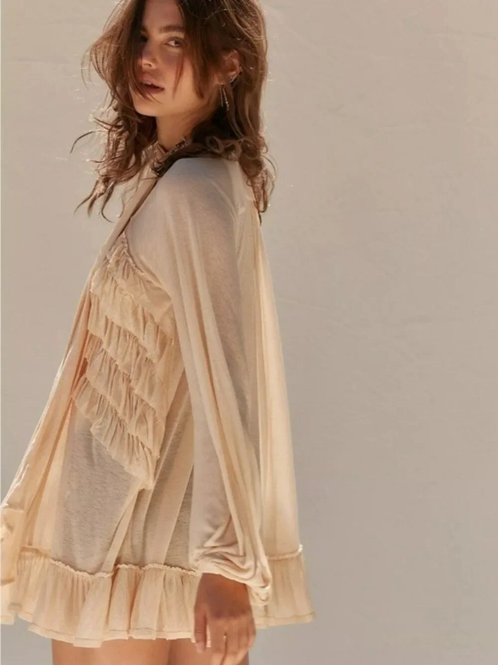 Free People Free-est Ponza Tunic in Sand Women’s Size XL